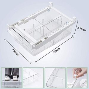 Fridge Organizer-Pull-out Refrigerator Organizer Bins, Freely Pullable Refrigerator Storage Box for Fruit, Yogurt, Snacks, Pasta, Egg- Food Safe, BPA Free, 12” x7.9”x3.7”