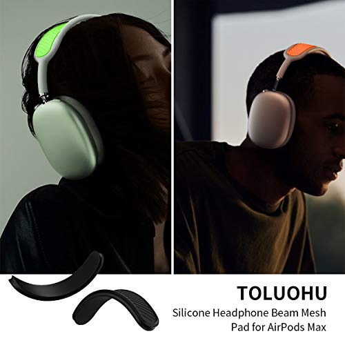 TOLUOHU Headband Cushion for Apple AirPods Max, Washable Soft Silicone Dustproof Airpods Max Headphones Accessories Compatible with Knit-mesh Canopy(Black)