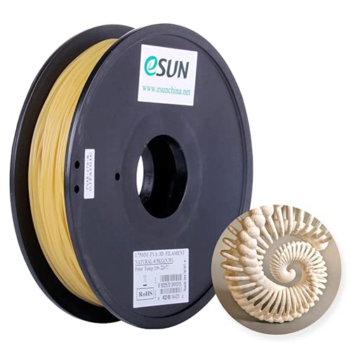 eSUN Water Soluble PVA Filament 1.75mm, 3D Printer Filament PVA, 0.5KG Spool 3D Printing Filament for 3D Printers, Natural