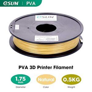 eSUN Water Soluble PVA Filament 1.75mm, 3D Printer Filament PVA, 0.5KG Spool 3D Printing Filament for 3D Printers, Natural