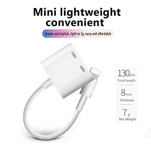 Lightning iPhone Adapter & Splitter, SHARLLEN Apple MFi Certified Headphones Adapter 2 in 1 Aux Audio+Charge+Call+Volume Control Converter Cable Compatible for iPhone 12/11/XS/XR/X 8/7 iPad-iOS13