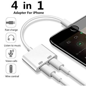 Lightning iPhone Adapter & Splitter, SHARLLEN Apple MFi Certified Headphones Adapter 2 in 1 Aux Audio+Charge+Call+Volume Control Converter Cable Compatible for iPhone 12/11/XS/XR/X 8/7 iPad-iOS13