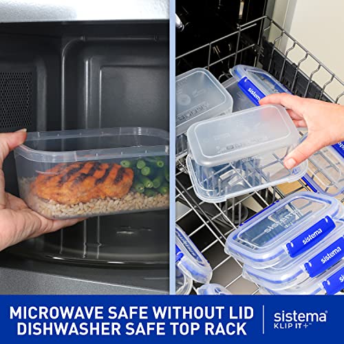 Sistema KLIP IT PLUS Food Storage Containers | 520 ml | 3 Piece Airtight Sandwich Containers Set | Leak-Proof Seal | Easy Locking Clips | BPA-Free
