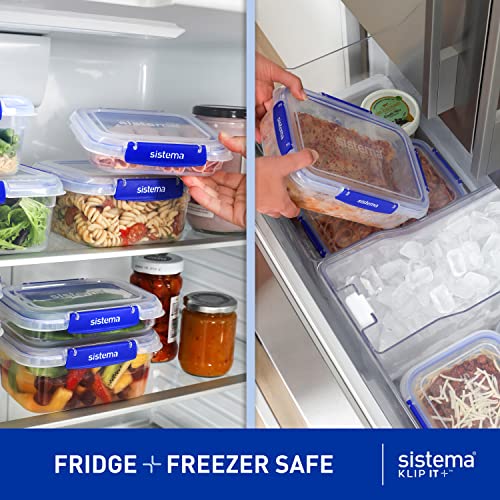 Sistema KLIP IT PLUS Food Storage Containers | 520 ml | 3 Piece Airtight Sandwich Containers Set | Leak-Proof Seal | Easy Locking Clips | BPA-Free