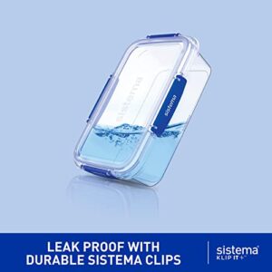 Sistema KLIP IT PLUS Food Storage Containers | 520 ml | 3 Piece Airtight Sandwich Containers Set | Leak-Proof Seal | Easy Locking Clips | BPA-Free