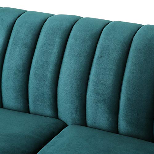 Christopher Knight Home Glenmont Love Seats, Teal + Dark Brown