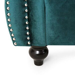 Christopher Knight Home Glenmont Love Seats, Teal + Dark Brown