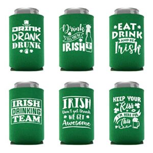 veracco keep your kiss i'm here for this irish don't get drunk we get awsome stadium party cup st patricks daycan coolie holder party favors decorations (green, 6)