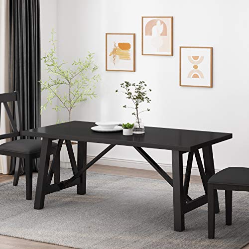 Christopher Knight Home Fairgreens Dining Table, Black 35.5D x 71W x 29.5H in