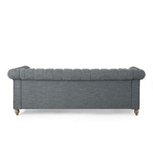 Christopher Knight Home Saragus Sofas, Charcoal + Dark Brown