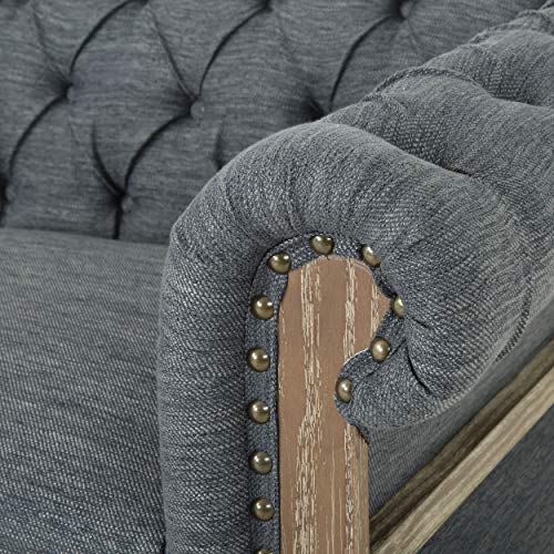 Christopher Knight Home Saragus Sofas, Charcoal + Dark Brown