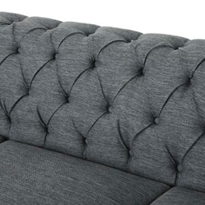 Christopher Knight Home Saragus Sofas, Charcoal + Dark Brown