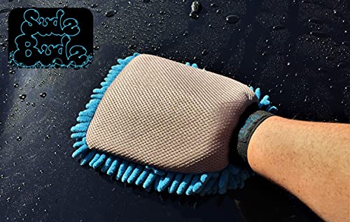 Sudz Budz Premium Medium Grade Clay Mitt, Microfiber Wash and Scrubber Car Wash Mitt, 2pcs | Car Detailing Kit, Car Clay Bar Mitt Easily Removes Embedded Stains, Restores Shine and Silky-Smooth Finish