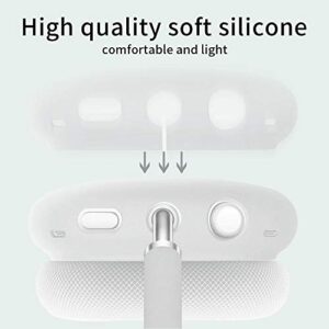 FitTurn Earpads Cover Case Compatible with AirPod Max Wireless Headphone, Silicone Anti-Scratch Protective Case for AirPod Max, Earcup Protectors Enrich Color & Prevent Earphones from Bumping (White)