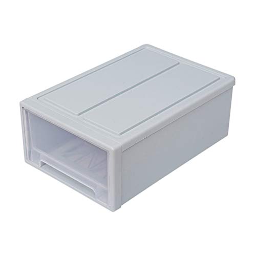 Cabilock Plastic Drawer Clothes Storage Box Pull-Out Drawer Container for Organizing Mens and Womens Shoes Sandals Wedges Flats Heels and Accessories Blue