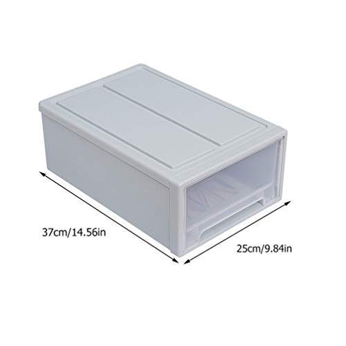 Cabilock Plastic Drawer Clothes Storage Box Pull-Out Drawer Container for Organizing Mens and Womens Shoes Sandals Wedges Flats Heels and Accessories Blue