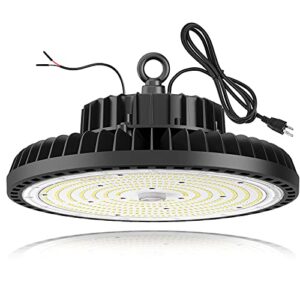 treonyia ufo led high bay light, 240w commercial bay lighting 1-10v dimmable etl&dlc listed 33600lm 5000k, 5' cable with us plug led shop lights for warehouse workshop garage factory