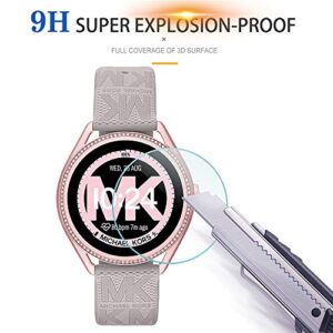 Suoman 3-Pack for Michael Kors Women's MKGO Gen 5E 43mm Screen Protector Tempered Glass for MK MKGO Gen 5E 43mm [2.5D 9H Hardness] [Anti-Scratch]