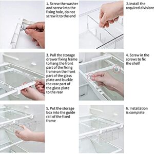 HOMEREFORM Pull-out Refrigerator Organizer Bins - Fridge Drawer Organizer with Handle, Refrigerator Shelf Holder Storage Box for Food Drinks, Fit for Fridge Shelf Under 0.6"