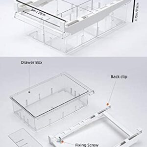 HOMEREFORM Pull-out Refrigerator Organizer Bins - Fridge Drawer Organizer with Handle, Refrigerator Shelf Holder Storage Box for Food Drinks, Fit for Fridge Shelf Under 0.6"
