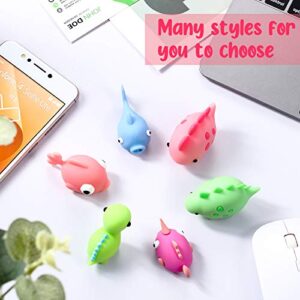 6 Pieces Cute Cable Protectors USB Charger Cable Saver Animals Cable Chewers Dinosaur Fish Phone Cable Accessories for Most Cellphone and Tablet Data Lines