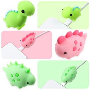 6 Pieces Cute Cable Protectors USB Charger Cable Saver Animals Cable Chewers Dinosaur Fish Phone Cable Accessories for Most Cellphone and Tablet Data Lines