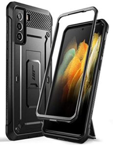 supcase unicorn beetle pro series case designed for samsung galaxy s21 5g (2021 release), full-body dual layer rugged holster & kickstand case without built-in screen protector (black)