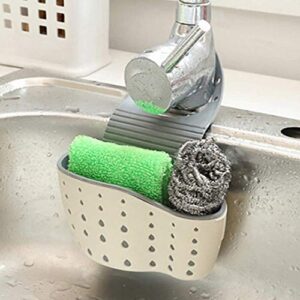 kitchen sink shelf soap sponge drain rack holder double decker hanging basket storage suction cup kitchen organizer sink accessories wash dropshipping, 1pcs (beige)