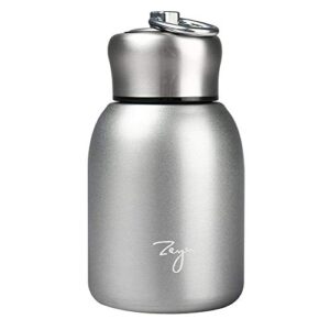 gets mini 9 oz stainless steel water bottle, 280ml vacuum insulated water bottle leak proof sport tumbler cup hot and cold water bottle (silver)