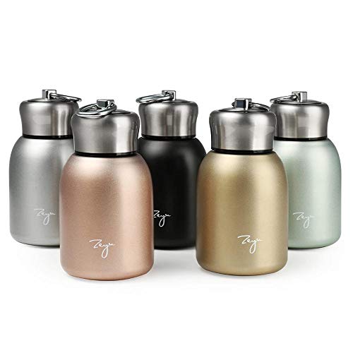 Gets Mini 9 oz Stainless Steel Water Bottle, 280ML Vacuum Insulated Water Bottle Leak Proof Sport Tumbler Cup Hot and Cold Water Bottle (Silver)