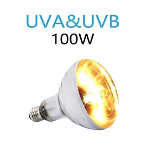 Reptile UVB UVA Heat Lamp Bulb for Reptiles Truly Sun-Like Bright Heat for Reptiles, Amphibian 100 W+