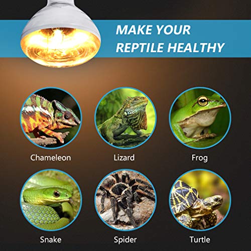 Reptile UVB UVA Heat Lamp Bulb for Reptiles Truly Sun-Like Bright Heat for Reptiles, Amphibian 100 W+