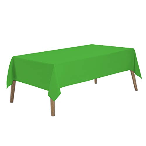 Lime Green Plastic Tablecloths 2 Pack Light Green Disposable Table Covers 54 x 108 Inch Shower Party Tablecovers PEVA Fruit Green Table Cloths for Birthday Wedding Parties 8 ft Rectangle Table Use