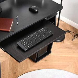 HOMCOM Home Office/Dorm Computer Desk w/Elevated Shelf - Brown