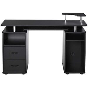 HOMCOM Home Office/Dorm Computer Desk w/Elevated Shelf - Brown