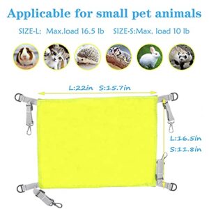 LEFTSTARER Guinea-Pig Hanging Hammock for Cage Adjustable Comfortable/Waterproof Resting Sleepy Pad for Small Pet Animal Sugar Glider Ferret Cat Playing (Large, Yellow)
