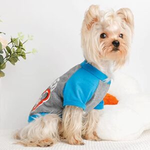4 Pieces Dog Shirt, Dog Clothes for Small Dogs Boy, Summer Funny Printed Cool Dog Clothes Male Cute Pet Puppy Clothing Outfits Tshirts, Cat Apparel, S,Blue,Grey,Black