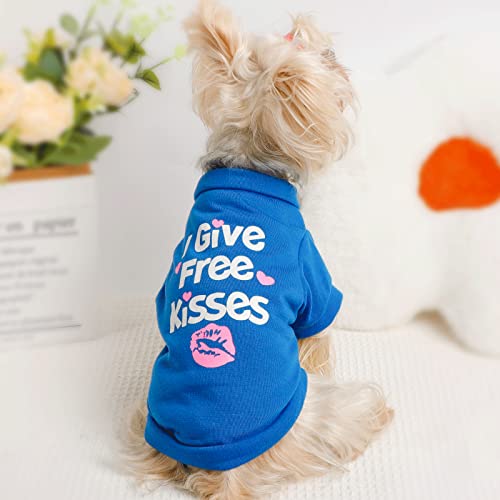4 Pieces Dog Shirt, Dog Clothes for Small Dogs Boy, Summer Funny Printed Cool Dog Clothes Male Cute Pet Puppy Clothing Outfits Tshirts, Cat Apparel, S,Blue,Grey,Black