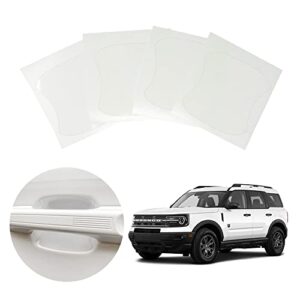 yellopro custom fit door handle cup for 2021 2022 2023 ford bronco sport suv, 3m scotchgard anti scratch clear bra paint protector film cover self healing ppf guard kit