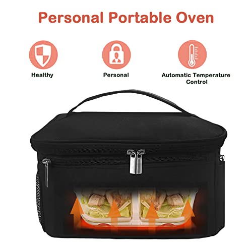 Portable Oven 2 in 1 Food Warmer Heated Lunch box, Personal Heating Lunch Box For Reheating & Raw Food Cooking in Office, Travel, Car Truck and Home Kitchen(12V Car Druck and 110V Dual Use)