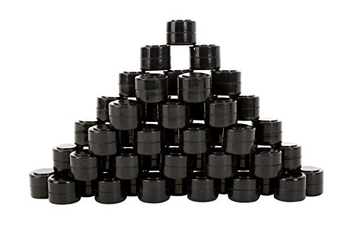 Non-Stick Silicone Wax Containers 150PCS 2ML Multi Use Storage Jars Cream Emulsion Bottles (All Black)