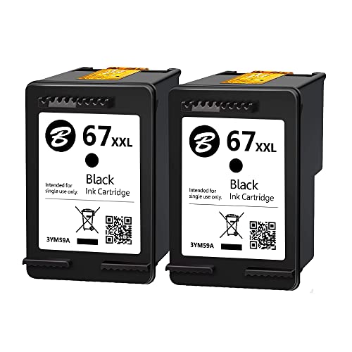 LEBOK for HP 67XXL 2 Ink Cartridges Black 3YM59A