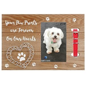 sort it rite dog memorial picture frame - perfect loss of dog gift, ideal pet memorial gift for dogs & cats, special pet memorial picture frame with heartfelt quote, holds 4x6 photo (natural)