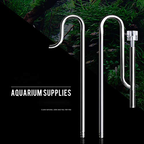 RV77 Lily Pipe Inflow Outflow Pipe Kit, Stainless Steel Inflow Outflow for Aquarium Planted Tank, Surface Skimme Inflow and Outflow Pipe Set Removes Surface Scum Pipe