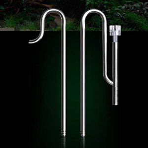 RV77 Lily Pipe Inflow Outflow Pipe Kit, Stainless Steel Inflow Outflow for Aquarium Planted Tank, Surface Skimme Inflow and Outflow Pipe Set Removes Surface Scum Pipe