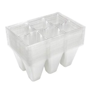 gardzen clear seedl start trays, reusable plant plastic seedling trays, 180 cells, 6-cell per tray, 30 pack