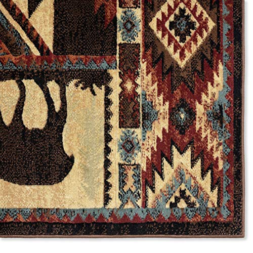 Home Dynamix Buffalo Southwest Rustic Area Rug, Brown/Red, 5'2"x7'2", Rectangular