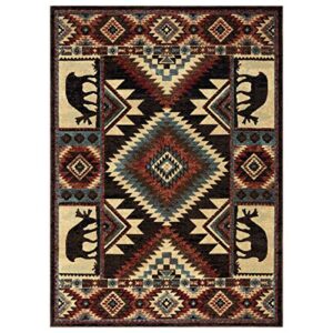 Home Dynamix Buffalo Southwest Rustic Area Rug, Brown/Red, 5'2"x7'2", Rectangular