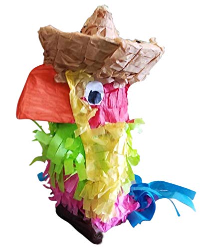 Fetch-It Pets 9" Parrot Shaped Piñata Bird Toy Suitable for Small Medium and Large Parrots Budgies Parakeets Cockatiels Lovebirds and Cockatoos