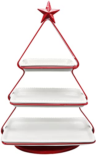 Godinger 3 Tier Serving Tray, Serving Dishes, Serving Platters, Christmas Decorations, Holiday Decor